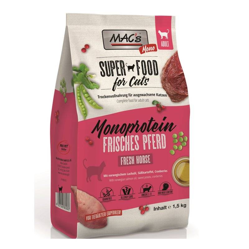 MAC's Cat Adult Monoprotein Pferd 1,5 kg (13,30 € pro 1 kg) von MAC's