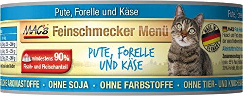 MAC´s Cat Feinschmecker Pute, Forelen und Käse 5 x 100g Katzenfutter Nassfutter von MAC's