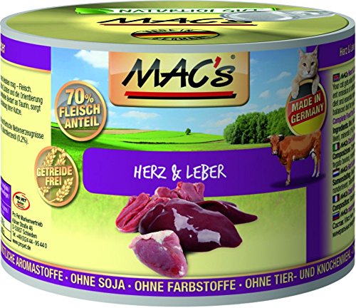 MAC's Cat Herz & Leber (getreidefrei) 6 x 200 g von MAC's