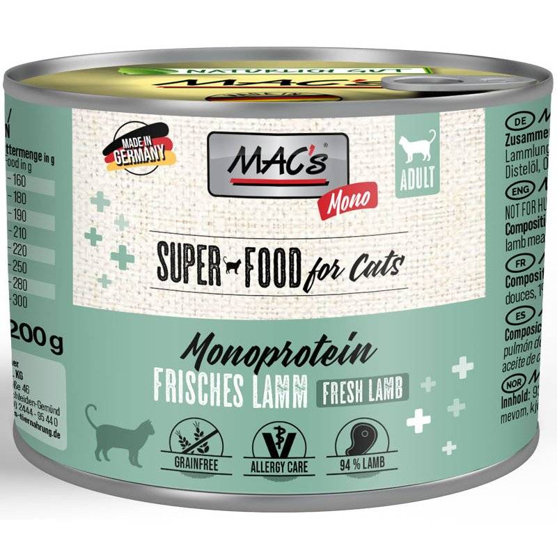 MAC's Cat Mono Lamm 200 g (7,95 € pro 1 kg) von MAC's