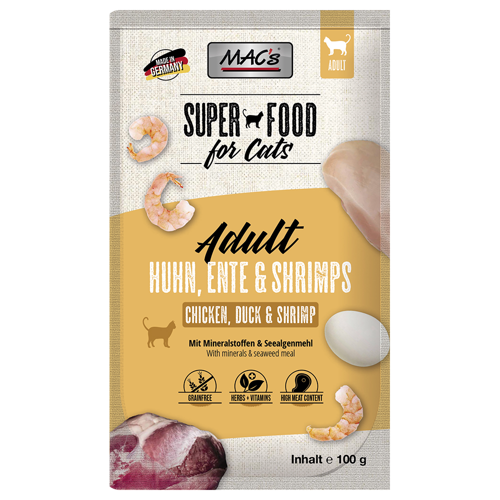 MAC´s Cat Pouch 12 x 100 g - Huhn, Ente & Shrimps von MAC's