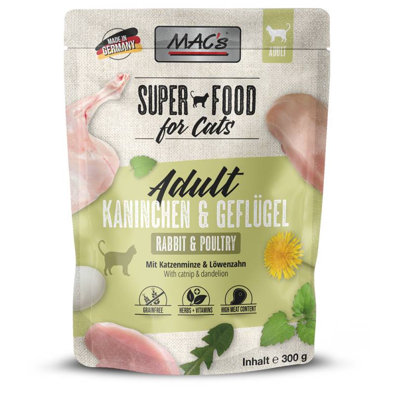 MAC´s Cat Pouch 6 x 300 g - Kaninchen & Geflügel von MAC's