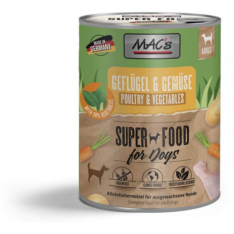 MAC's Dog Geflügel & Gemüse 800 g (3,99 € pro 1 kg) von MAC's