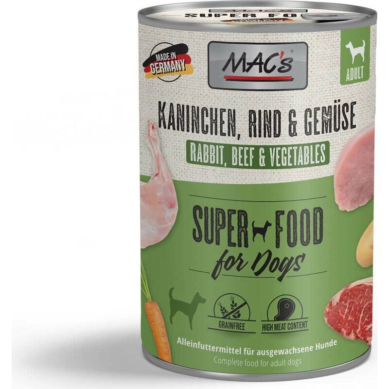 MAC's Dog Kaninchen, Rind & Gemüse - 400 g (4,97 € pro 1 kg) von MAC's