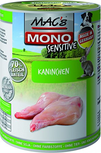 MAC's Dog Mono Sensitive Kaninchen 6 x 400 g von MAC's