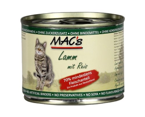 MAC's Katzenfutter Lamm & Naturreis 12 X 200 g von MAC's