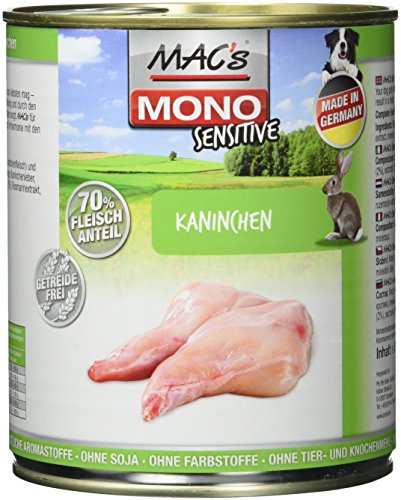 Mac's Mono Sensitive Kaninchen, 6er Pack (6 x 800 g) von MAC's