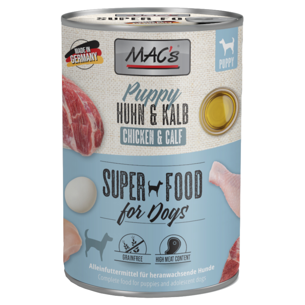 MAC's Puppy Superfood 6 x 400 g - Huhn & Kalb von MAC's