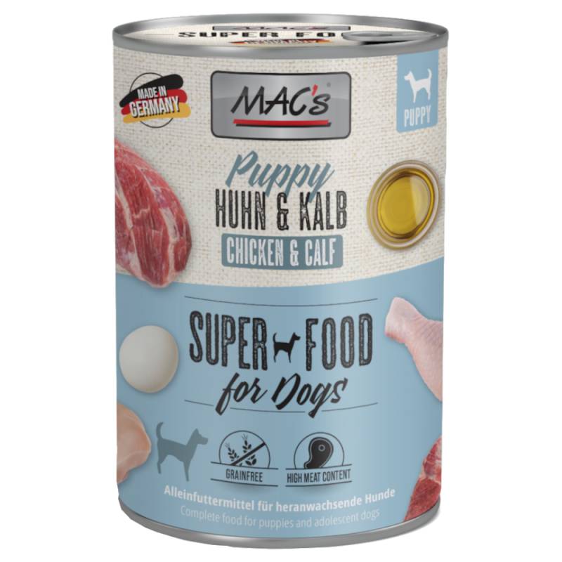 MAC's Puppy Superfood 6 x 400 g - Huhn & Kalb von MAC's