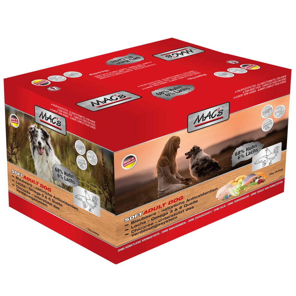 MAC's Soft Getreidefrei Huhn & Lachs - 3 x 5 kg von MAC's