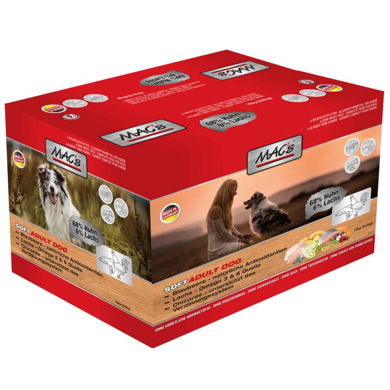 MAC's Soft Getreidefrei Huhn & Lachs - Sparpaket: 6 x 5 kg von MAC's