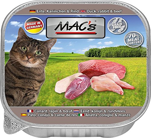 MACs Cat Ente, Kaninchen & Rind | 16x 85g Katzennassfutter von MAC's