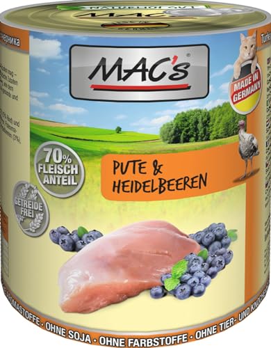 MAC's Cat Pute & Heidelbeeren (getreidefrei) 6 x 800 g von MAC's