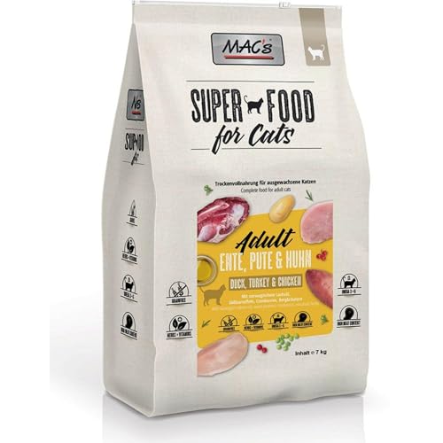 Mac's Katzenfutter getreidefrei Adult Ente, Pute & Huhn, 7 kg von MAC's