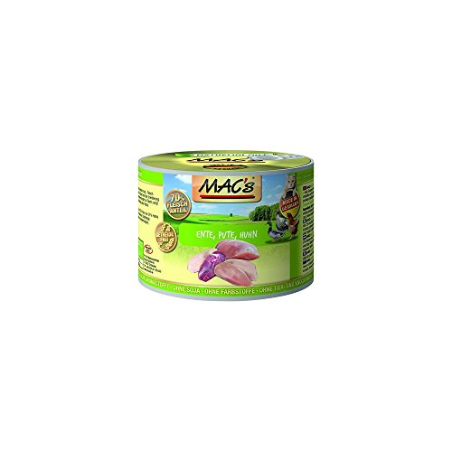 Mac's Katzenfutter getreidefrei Ente, Pute, Huhn, 6 x 200 g von MAC's