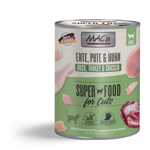 Mac's Katzenfutter getreidefrei Ente, Pute, Huhn, 800 g von MAC's