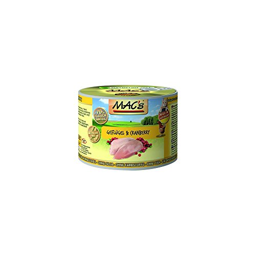 Mac's Katzenfutter getreidefrei Geflügel & Cranberry, 400 g (6-er Pack) von MAC's