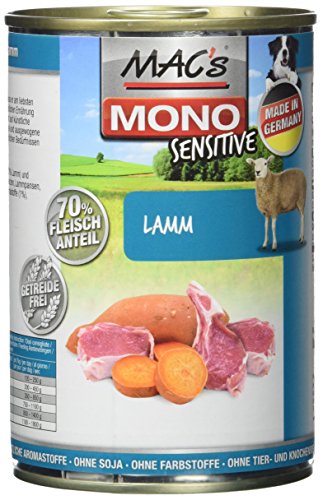 Mac's Mono Sensitive Lamm, 6er Pack (6 x 400 g) von MAC's