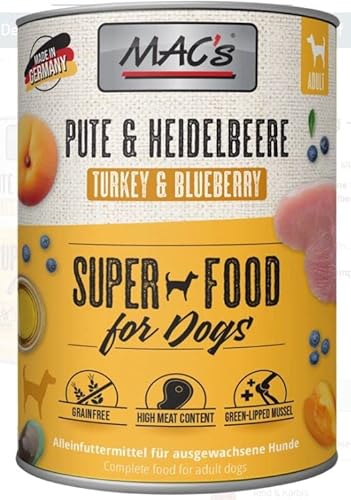 Mac's Pute & Heidelbeeren, 6er Pack (6 x 400 g) von MAC's