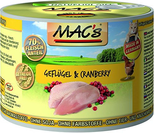 MAC's Cat Geflügel & Cranberry (getreidefrei) 6 x 200 g von MAC's