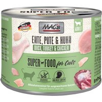 Sparpaket MAC´s Cat 12 x 200 g - Mix (Ente, Pute, Huhn, Geflügel, Rind & Cranberry) von MAC's