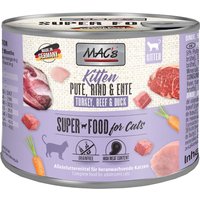 Sparpaket MAC´s Cat 24 x 200 g - Kitten Pute, Rind, Ente von MAC's