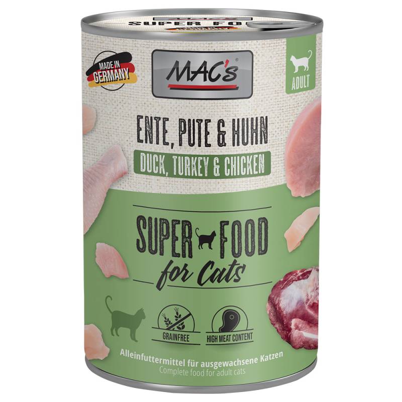 Sparpaket MAC´s Cat 24 x 400 g - Ente, Pute, Huhn von MAC's