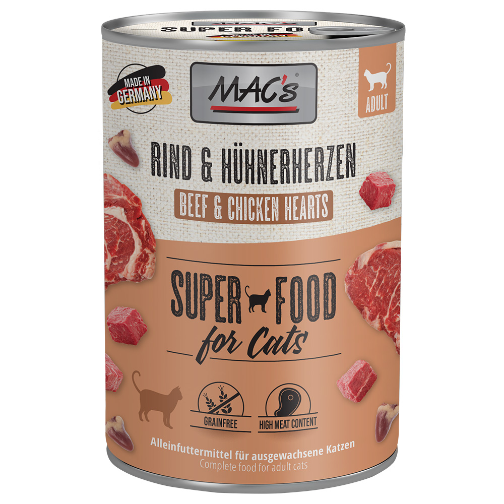 Sparpaket MAC´s Cat 24 x 400 g - Pute, Rind & Heidelbeeren Sparpaket MAC´s Cat 24 x 400 g - Pute, Rind & Heidelbeeren von MAC's