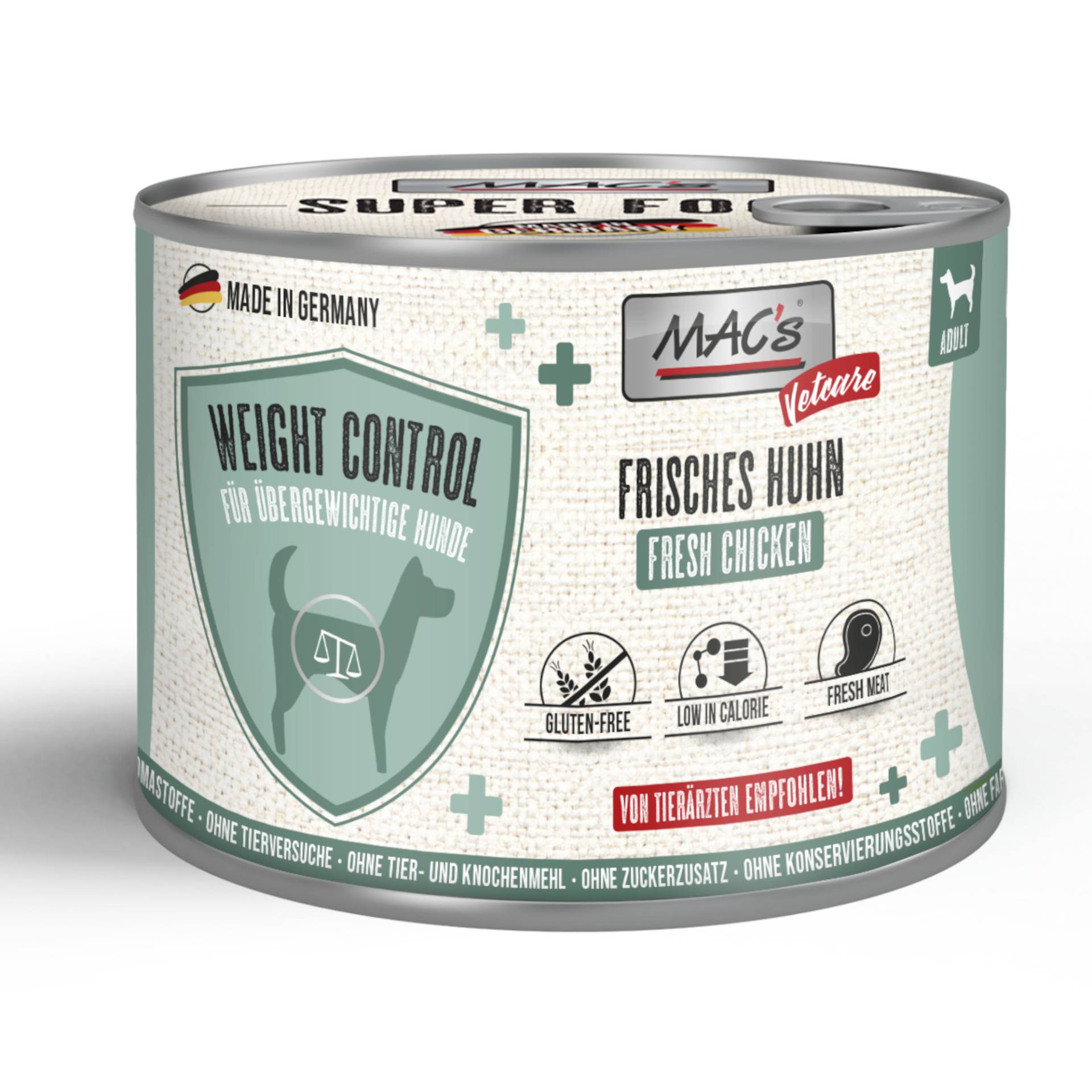 Sparpaket MAC's Dog Vetcare Gewichtskontrolle 24 x 200 g - Huhn Sparpaket MAC's Dog Vetcare Gewichtskontrolle 24 x 200 g - Huhn von MAC's