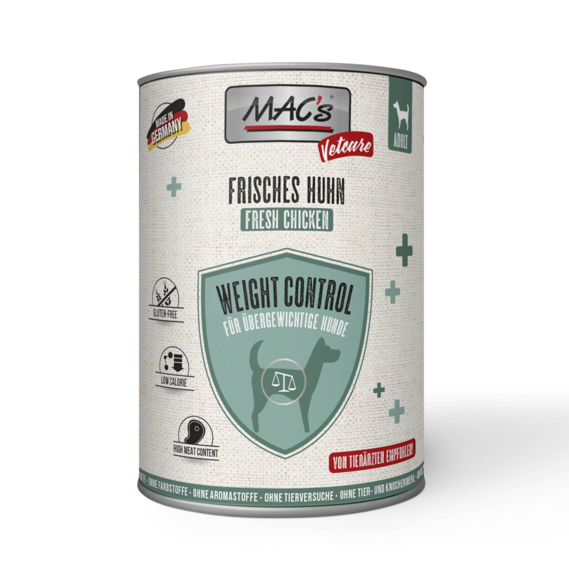 Sparpaket MAC's Dog Vetcare Gewichtskontrolle 24 x 400 g - Huhn Sparpaket MAC's Dog Vetcare Gewichtskontrolle 24 x 400 g - Huhn von MAC's