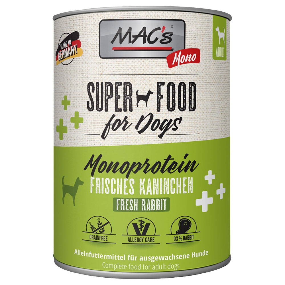 Sparpaket MAC's Mono Sensitive 24 x 800 g - Kaninchen von MAC's