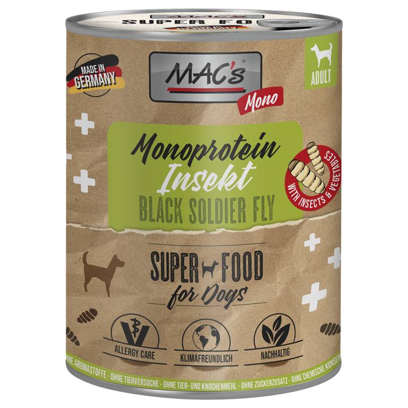 Sparpaket MAC's Monoprotein Insekten & Superfood 24 x 750 g - Insekten von MAC's