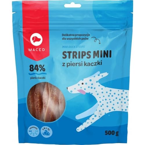 MACED SM Strips Mini Ente Leckerbissen für Hunde 500g von MACED