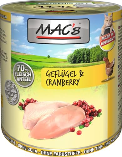 MAC's Cat Geflügel & Cranberry (getreidefrei) 6 x 800 g von MAC's