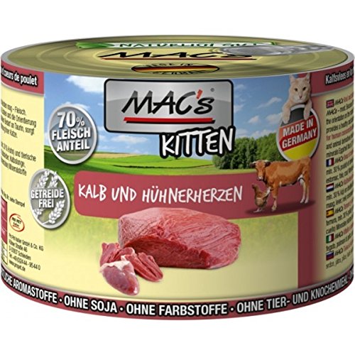 MAC´s Kitten Kalb und Hühnerherzen 6 x 200g (-5% von MAC's