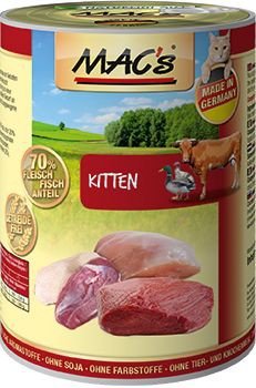 MAC's Cat Kitten Pute, Rind & Ente (getreidefrei) 6 x 400 g von MAC's