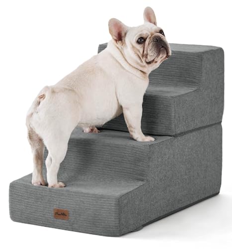 Made4Pets Katzentreppe für Bett, Haustiertreppe Welpenhundeleiter für alte Katzen, Hundetreppe für kleine Hunde mit Stauraum, Hunderampen für Sofa Hochbetten, Vierstufige Faltbare Hundebett, von MADE 4 PETS