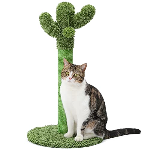 Made4Pets Kratzbaum, 55,1 cm, Kaktus-Kratzbaum, Kätzchen, Kratzbaum mit natürlichem Sisalseil für Indoor-Katzen, Krallenkratzer, Katzenbaum mit baumelnden Bällen für kleine Kätzchen von MADE 4 PETS