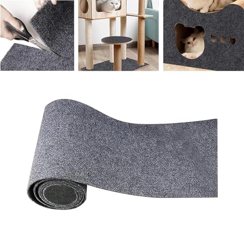 Selbstklebend Kratzmatte Katze, DIY Selbstklebend Kratzteppich Katze Wand, Kratzbrett Katzen kratzschutz, Katzenkratzmatte, AntiKratz Tape für Katzenständer (Dunkelgrau, 40cm * 100cm) von MAFHVV