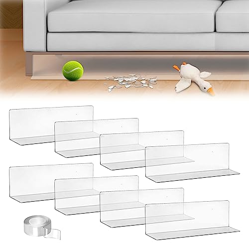 MAFKL 8 Stück Spielzeugblocker für Möbel: Transparente Spielzeug-Blocker Stark Klebende Schallwand, Haustier-Prallplatte Verhindern, DASS Dinge unter Couch, Sofa, Bett von MAFKL