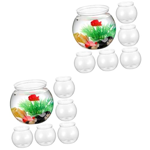 MAGICLULU 12 Stück Rundes Aquarium Tisch-Aquarium Betta-Aquarium Aquariumschale Fischschale Desktop-Aquarium Betta-Aquarium Fischvase Schüssel Bonbonschüssel Kleines Aquarium von MAGICLULU