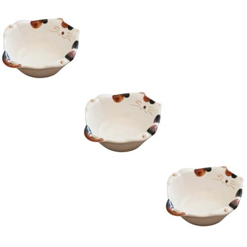 MAGICLULU 3st Snack-nahrungsmittelschüssel Katzenzubehör Haustiernapf Platte Katzenfutter Obstschale Katzen-puzzle-feeder Schüsseln Korb Katzennapf Futternapf Zarte Dessertschale Keramik von MAGICLULU