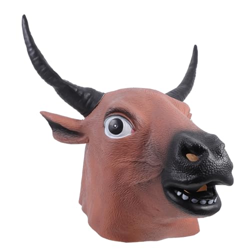 MAGICLULU Halloween Maske Realistische Kuh Masken Kostüm Bull Volle Horror Tier Karneval Maskerade Requisiten von MAGICLULU