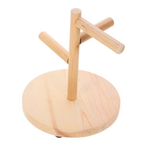 MAGICLULU Papageien-spielständer Vogel-trainingsständer Tragbarer Tisch-vogelsitzplatz Für Sittiche Vogelständer Aus Holz Papageienspielzeug Für Den Innenbereich 20 X 24 cm von MAGICLULU