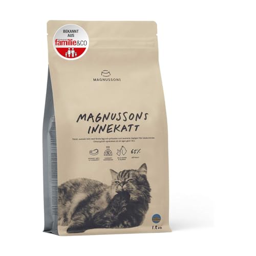 MAGNUSSONs Innekatt (1 x 1,8kg) | Katzentrockenfutter für Erwachsene Hauskatzen mit geringem Energiebedarf | 65% Fleischanteil | Ofengebacken von MAGNUSSONs