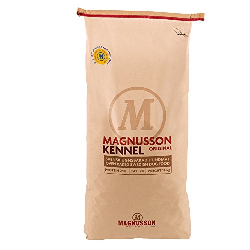 MAGNUSSONs Kennel (1 x 14kg) Hundetrockenfutter für erwachsene Hunde aller Rassen Alleinfuttermittel Hochwertiges Fleischmehl aus Muskelfleisch Ofengebacken von MAGNUSSONs