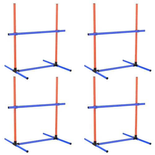 MAICOBI Agility-Trainingsgeräte für Hunde, 4 höhenverstellbare Hürden mit Aufbewahrungstasche, Blau und Gelb von MAICOBI