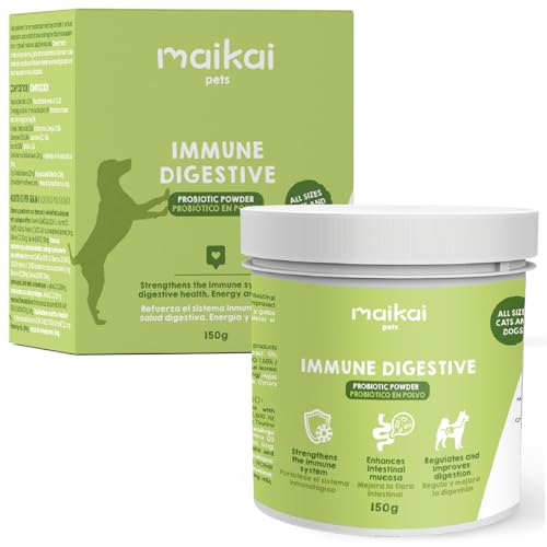 MAIKAI Probiotika Hund - Inmune Digestive Pulver 150 g, Darmbakterien Probiotika Hunde und Katzen - Durchfall Hund - Immunsupprimierte Hunde - Immunsystem von MAIKAI