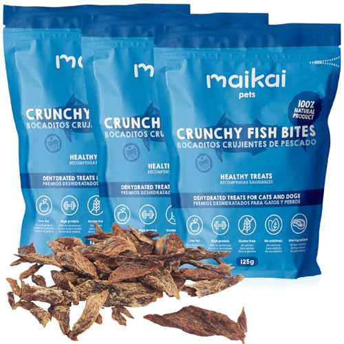 MAIKAI Fisch-Snacks für Katzen und Hunde - Packung (125g x 3) - Hundesnacks - Getrockneter Trockenfisch - Leckerlis von MAIKAI