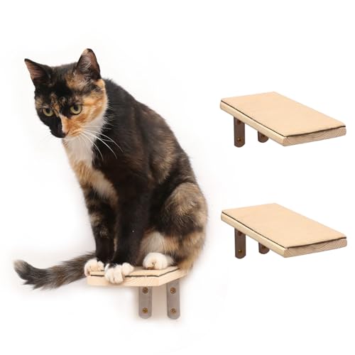 3 Pack Katzenwandregale, Katzen Wandstufen, Katzenregale für Wand, Katzenregal Katzentreppe Katzenkletterregale für Wandmontage für große Katzen im Innenbereich von MAIKERDER